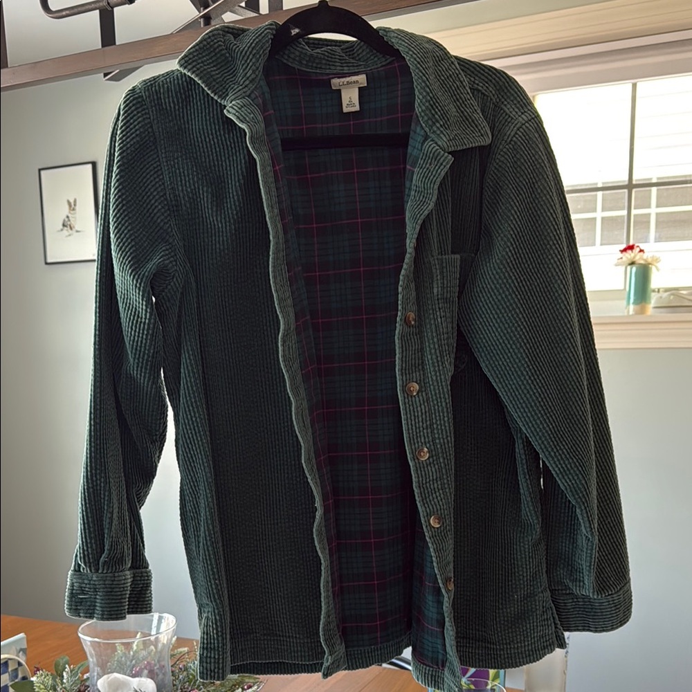 L.L.Bean Green Corduroy shirt